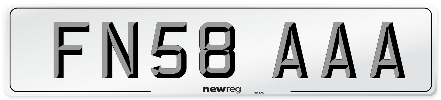 FN58 AAA Number Plate from New Reg